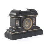 French Slate And Marble Mantel Clock, ca.1870
