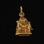 18k Gold Ecclesiastical Charm/ Pendant after Michelangelo's "The Pieta"