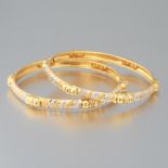 Ladies' High Carat Two Gold Two-Tone Bangles