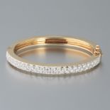 Ladies' Vintage Gold and 3.00 ct Total Diamond Bangle