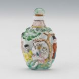 Chinese Famille Rose Porcelain "Eight Immortals" Snuff Bottle