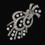 Retro Platinum Diamond Spray Brooch