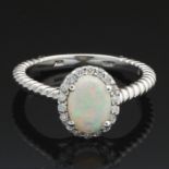 Ladies' Gold, Opal and Diamond Ring