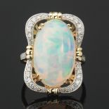 Ladies' 8.90 Carat Opal and Diamond Ring