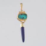 Katrin Wolf Artisan Gold and Opal and Lapis Lazuli Pendant