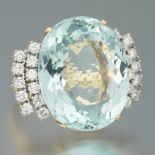 42 ct Aquamarine and Diamond Ring