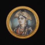 Mughal Miniature Portrait and Gold Brooch, ca. 1890