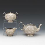 Dutch 833 Silver Tea Service, Gerardus Schoorl of Zaandijk, dated 1909