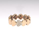 Ladies' Gold and Diamond Heart Band