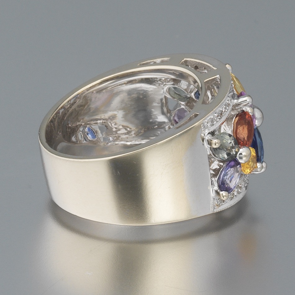 Ladies' Color Sapphire, Diamond and Gold Ring - Image 6 of 8
