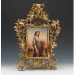 German Porcelain Plaque of "Ruth" after Charles Landelle, ca. 19th Century