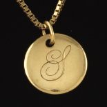 Tiffany & Co. Gold "S" Medallion on Gold Box Chain