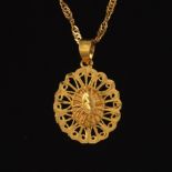 Ladies' High Carat Gold Pendant on Chain