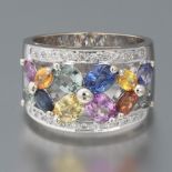 Ladies' Color Sapphire, Diamond and Gold Ring