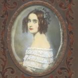 Portrait Miniature of Alexandra Amalie Princess of Bavaria (1826 - 1875)