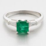 Ladies' Gold, Emerald and Diamond Ring