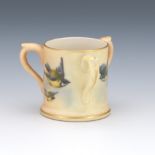 Early Royal Worcester Miniature Tyg, dated 1909