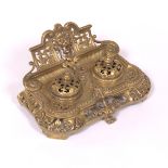 Victorian Brass Inkwell