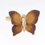 Ladies' Gold and Diamond Butterfly Ring