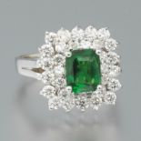 ladies' Tsavorite Garnet and Diamond Cocktail Ring