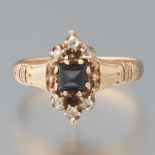 Ladies' Victorian Gold, Natural Blue Sapphire and Rose Cut Diamond Ring, dated 1895