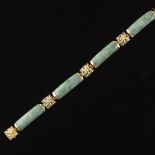 Ladies' Jadeite and Gold Link Bracelet