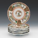 Six Japanese Porcelain Imari Lobed Dishes