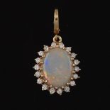 Ladies' Gold, Opal and Diamond Pendant