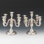 Pair of 830 Silver Candelabra