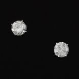 A Pair of 2.05 Carat Diamond Stud Earrings