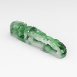 Chinese Carved Green Jadeite Belt Hook