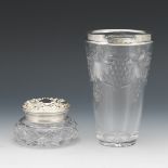 Two Glass and Silver Table Items