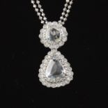 Rose Cut Diamond Pendant on Chain