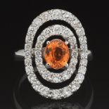 Ladies' Gold, 1.63 Ct Spessartite Garnet and Diamond Fashion Ring