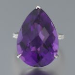 Impressive Amethyst and Diamond Ring