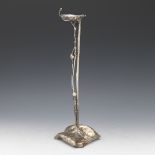 Carolyn Olbum Patinated Sterling Silver "Poppy" Candlestick, dated 1999