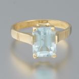 Ladies' Gold and Aquamarine Ring