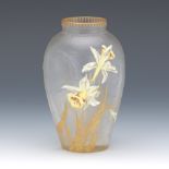 Mont Joye Daffodil Vase, ca 1910