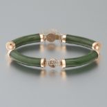 Ladies' Gold and Green Jade Bracelet