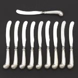 Twelve Stieff Williamsburg Reproduction Sterling Silver Knives