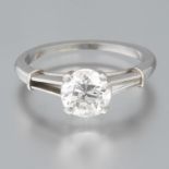 Ladies' Art Deco Platinum and Diamond Solitaire Ring
