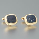Pair of Lapis and Gold Cufflinks