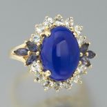 Ladies' Gold, Lapis Lazuli, Aquamarine and Iolite Cocktail Ring