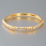 Ladies' High Carat Gold Two-Tone Bangle