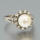 Vintage Gold, Diamond, and Pearl Ring