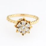 Ladies' Gold and Diamond Custom Made Floral Design Ring