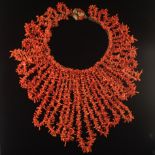 Ladies' Victorian Coral Bib Necklace