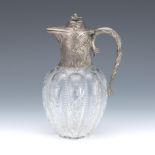 German 800 Silver and Glass Claret Jug