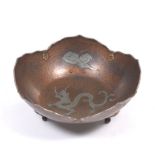 Chinese Mixed Metals Dragon Bowl, Qing Dynasty, Xianfeng Marks