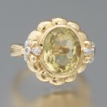 Ladies' Citrine and Diamond Ring